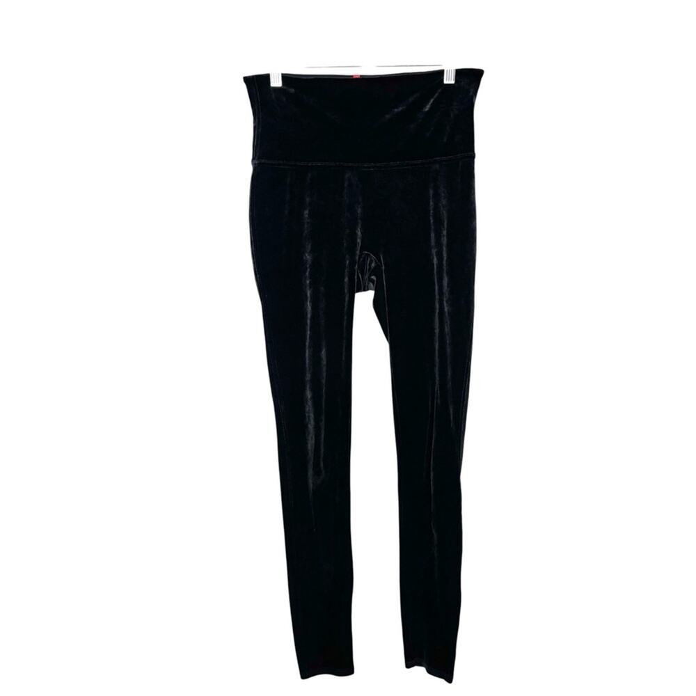Spanx Black Velvet High-Waisted Leggings women’s size large